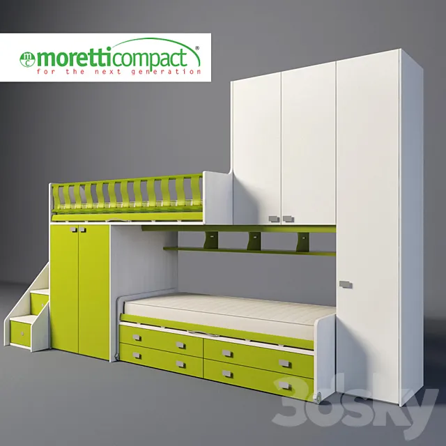Bed Moretti Compact 3DModel Bed Moretti Compact 3DModel