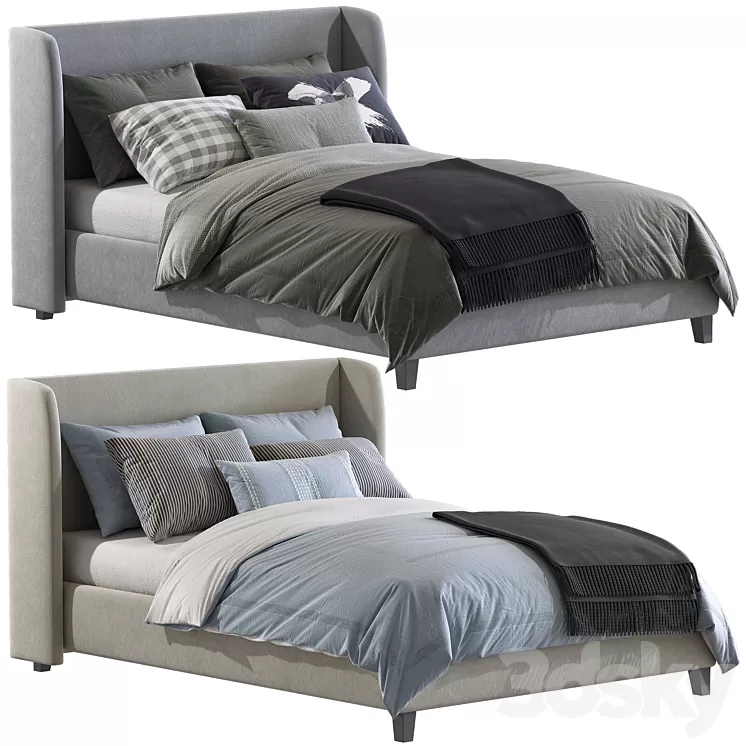 Vita upholstered low online profile standard bed