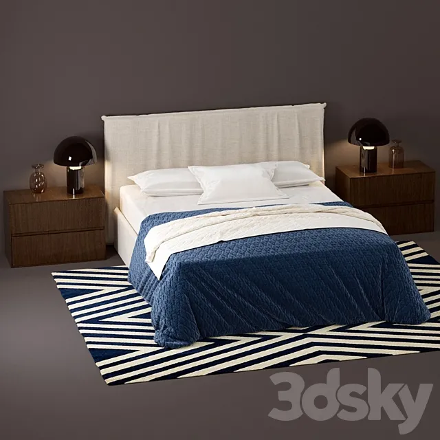 Bed Novamobili Twiggy 3DModel Bed Novamobili Twiggy 3DModel