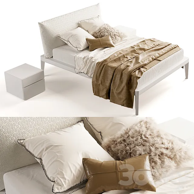 Bed Olivieri Andrea white 3D Model Bed Olivieri Andrea white 3D Model