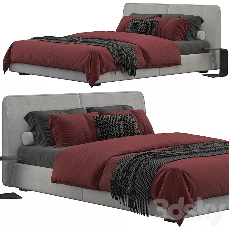 Bed one mebel nuvo 3D Model Free Download