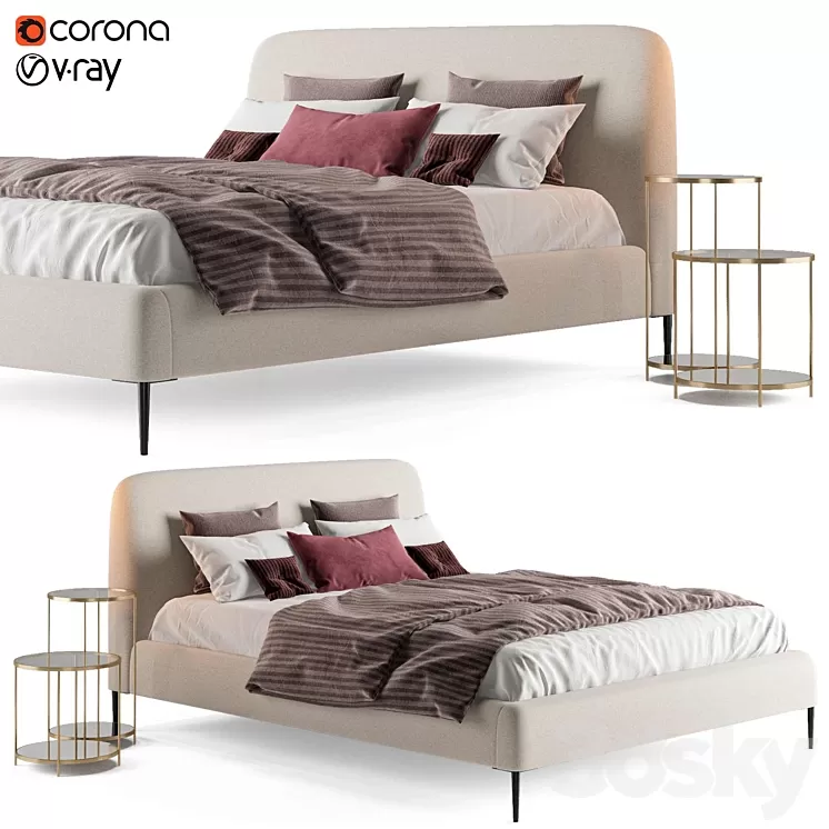 Bed Oscar La Redoute 3D Model Bed Oscar La Redoute 3D Model