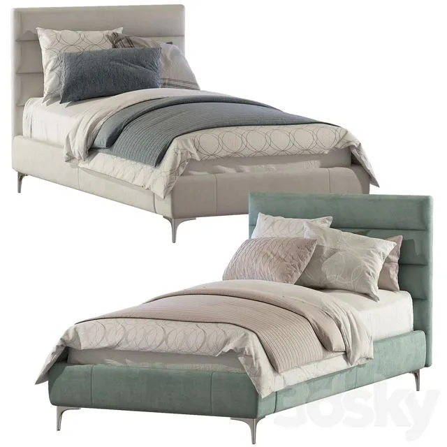 Bed Pfeiffer Upholstered Bed 2 3D Model Bed Pfeiffer Upholstered Bed 2 3D Model