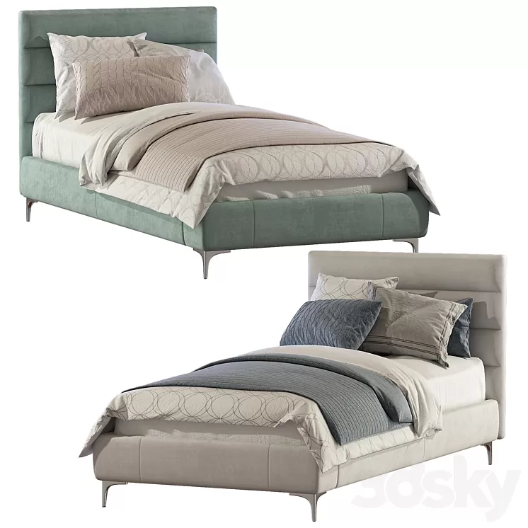 Bed Pfeiffer Upholstered Bed 2 3D Model