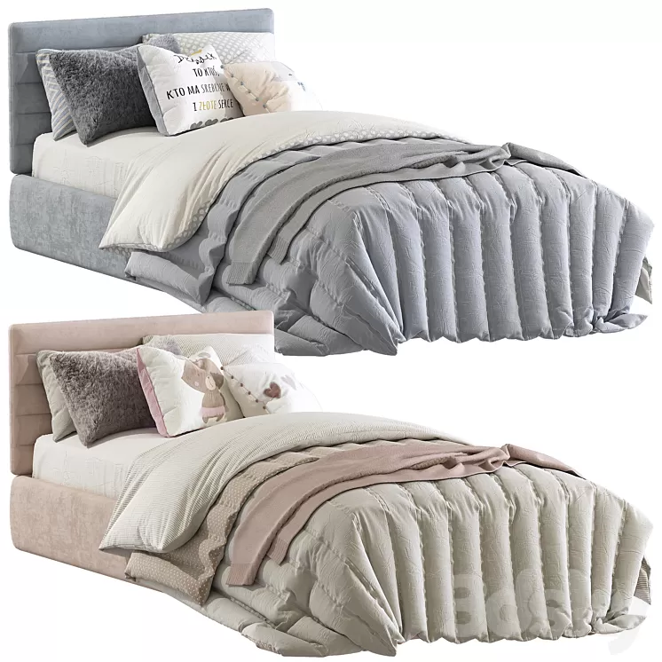 Bed Pfeiffer Upholstered Bed 4 3D Model