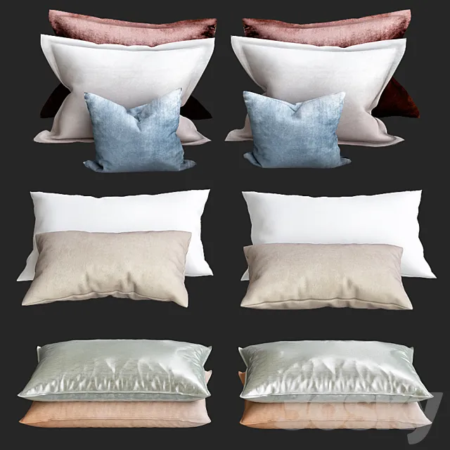 Bed Pillows 3D Model Bed Pillows 3D Model