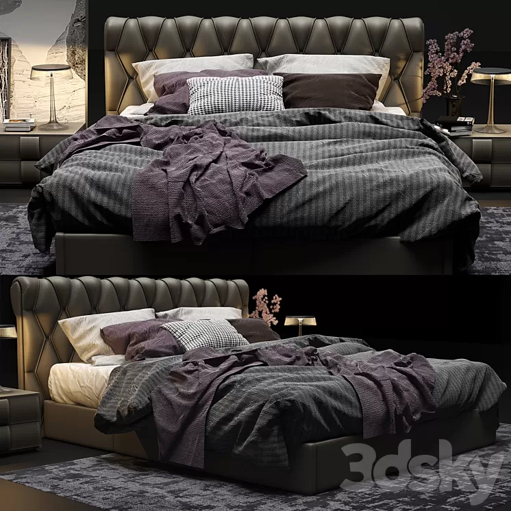 Bed Poltrona Frau Bluemoon 3D Model
