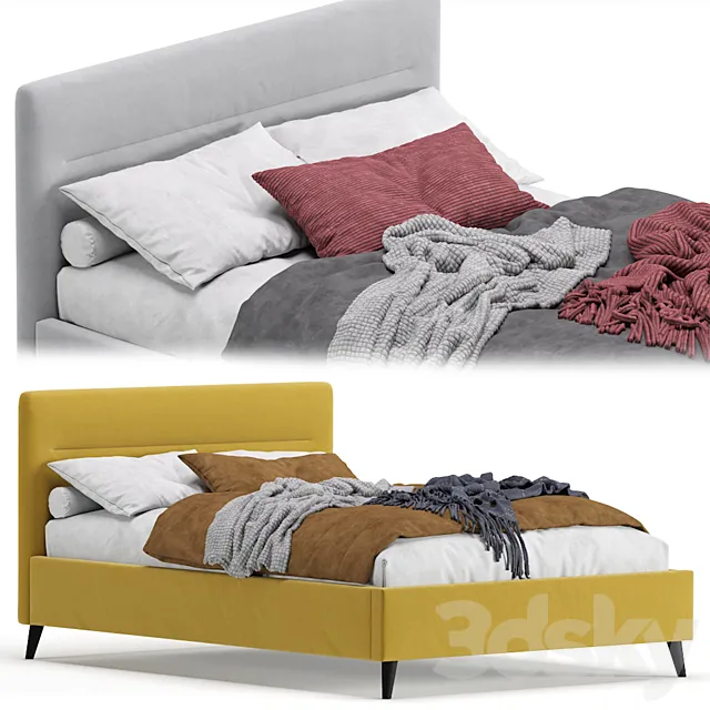 Bed Pyle 140 Velvet Yellow By Divan.ru_ Bed Pyle 140 Velvet Yellow 3D Model Bed Pyle 140 Velvet Yellow By Divan.ru_ Bed Pyle 140 Velvet Yellow 3D Model