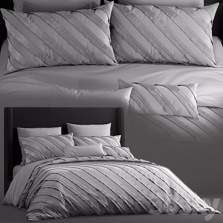 Bed Remington 3 Piece Duvet Cover set 3D Model