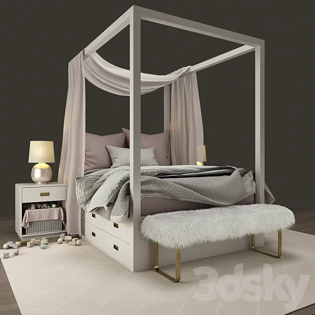 BED Restoration Hardware AVALON 3DModel BED Restoration Hardware AVALON 3DModel
