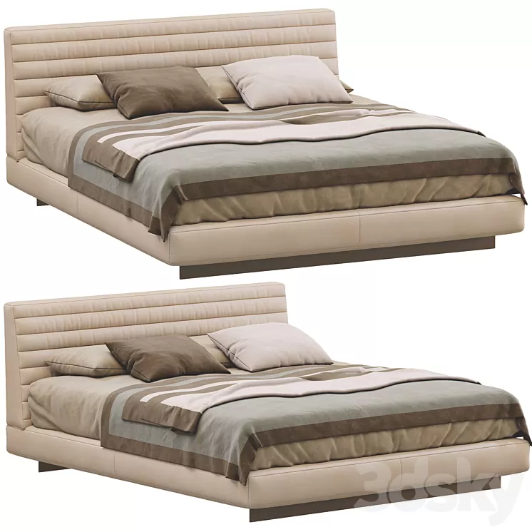 Bed roger by minotti 3D Model Free Download