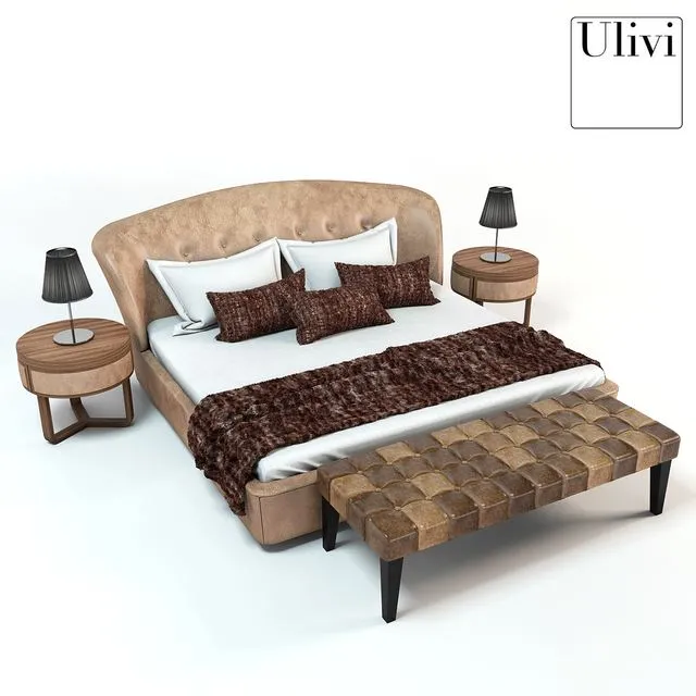 Bed Sally Ulivi 3D Model Bed Sally Ulivi 3D Model