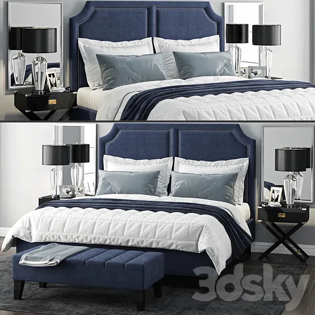 Bed Sanibel Queen Upholstered 3DModel Bed Sanibel Queen Upholstered 3DModel