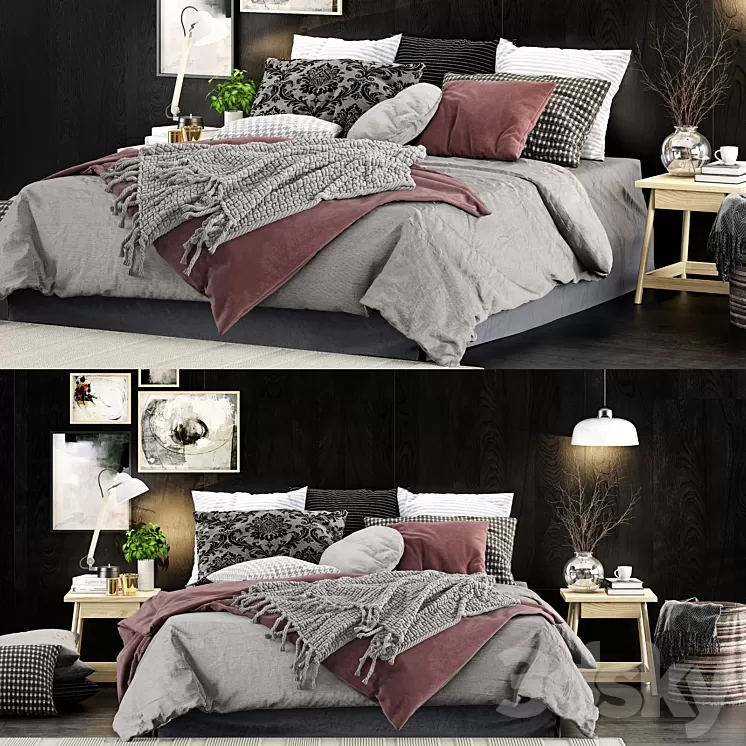 Bed set 1 3D Model