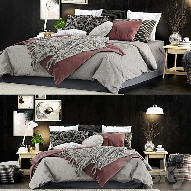 Bed set 1 3DModel Bed set 1 3DModel