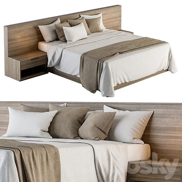 Bed Set 11 – White and Brown 3D Model Bed Set 11 – White and Brown 3D Model