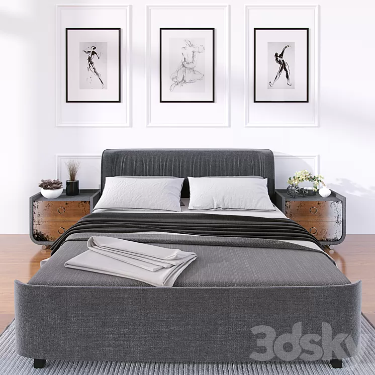 Bed set 3D Model Bed set 3D Model