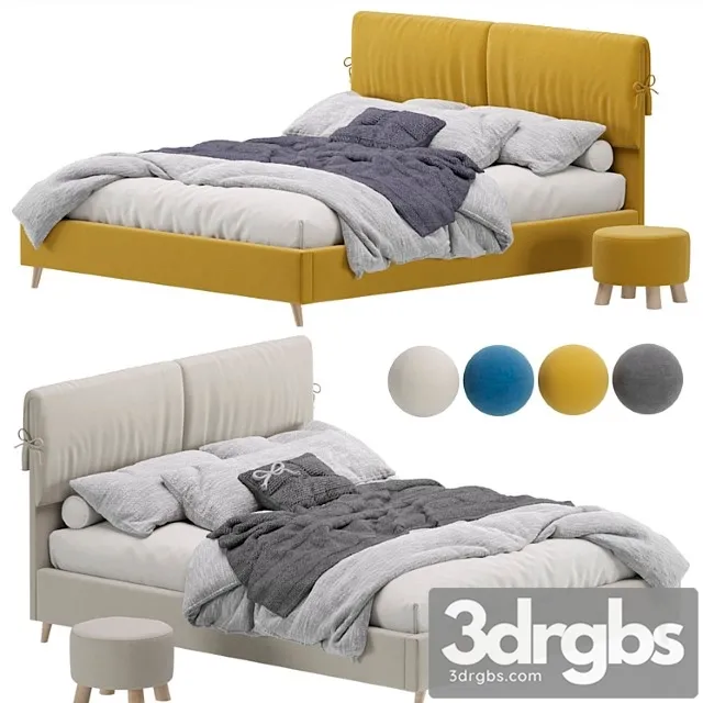 Bed Siteno Minced 160 Barhat Beige By Divan Ru Pouf Elvy Krovat Siteno C Puf Elvi 3D Model Download