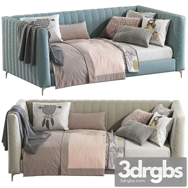 Bed Sofa Avalon Channel Stitch Upholstered Daybed 3D Model Download Bed Sofa Avalon Channel Stitch Upholstered Daybed 3D Model Download