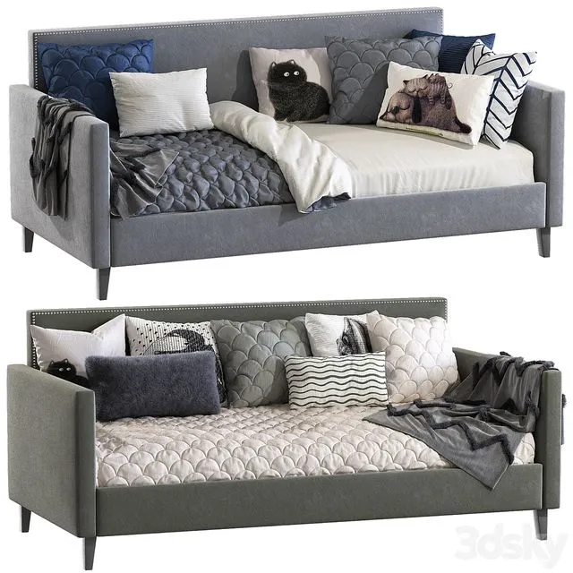 Bed-sofa Guizar Back Twin Daybed 3D Model Bed-sofa Guizar Back Twin Daybed 3D Model