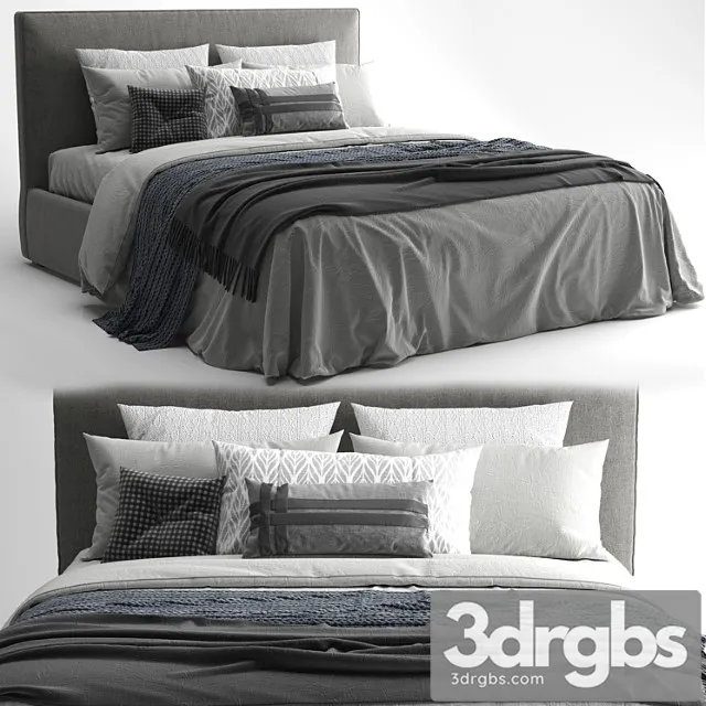 Bed stone plus meridiani 2 3D Model Download