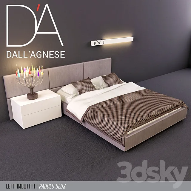 Bed Teenager Dallagnese Square and Sommier 3DModel Bed Teenager Dallagnese Square and Sommier 3DModel