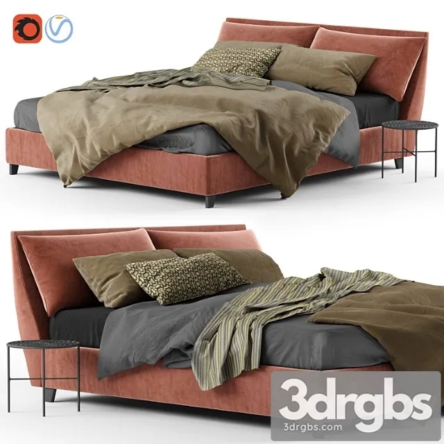 Bed twils lounnge attico 2 3D Model Download