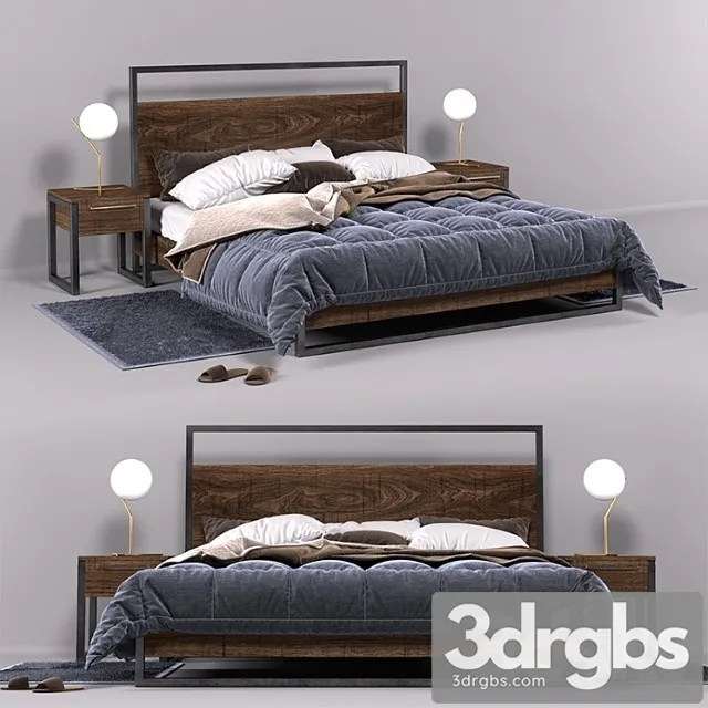 Bed V Stile Loft 3D Model Download