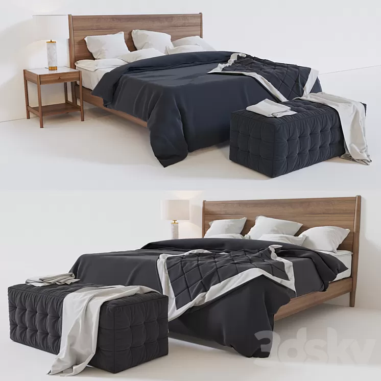 BED west elm 3D Model BED west elm 3D Model