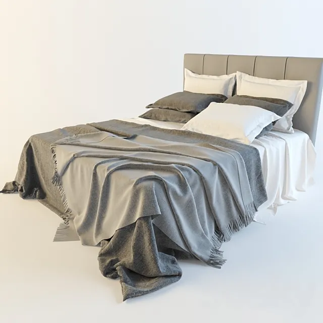 bed with a blanket 3D Model