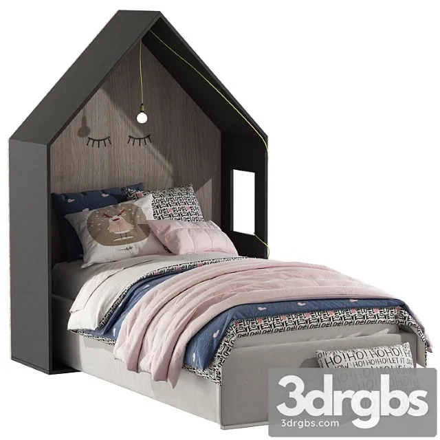 Bed with A House 3D Model Download