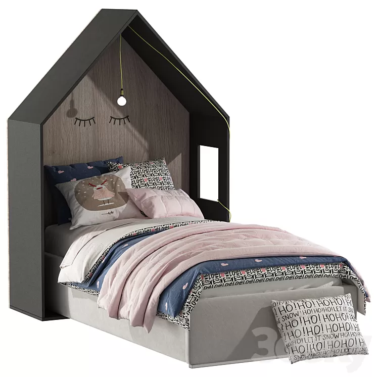 Bed with a house 3D Model