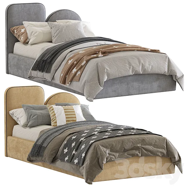 Bed with a soft headboard 9 3DModel Bed with a soft headboard 9 3DModel