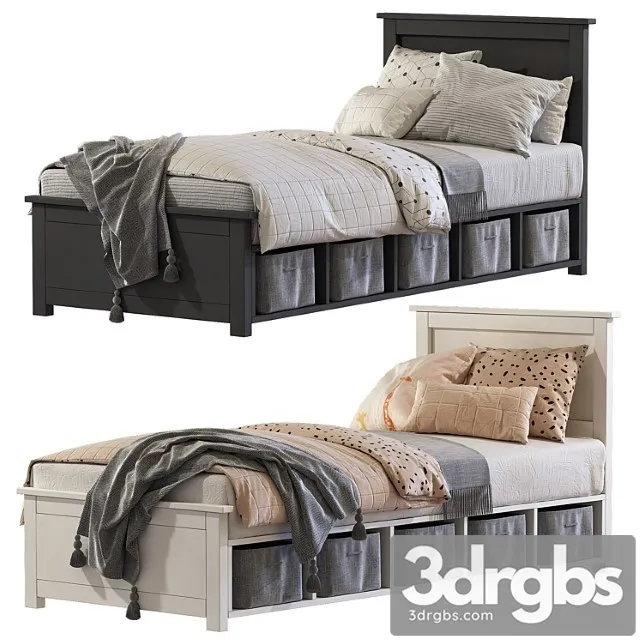 Bed with Drawers From Ikea 2 3D Model Download