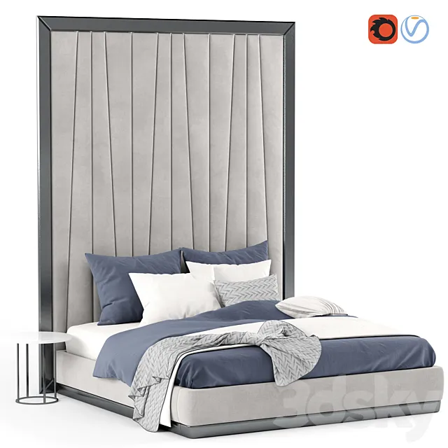 Bed with headboard 3D Model Bed with headboard 3D Model