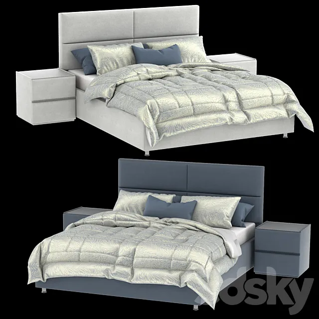 Bed with lifting mechanism ORLANDO and curbstone OSCAR from Askona 3D Model Bed with lifting mechanism ORLANDO and curbstone OSCAR from Askona 3D Model