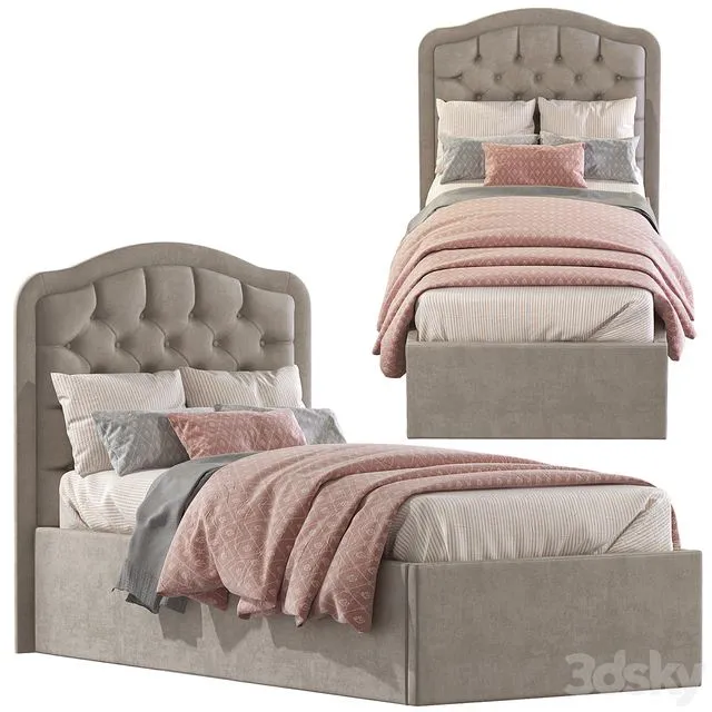 Bed with soft headboard 2 3D Model Bed with soft headboard 2 3D Model
