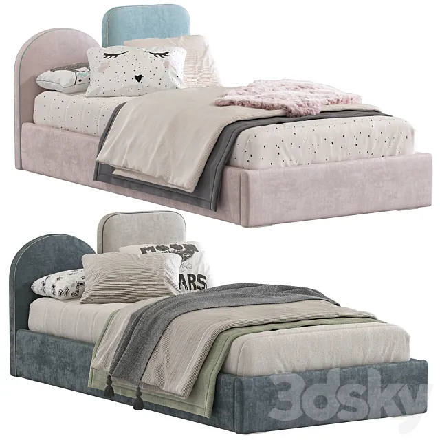 Bed with upholstered headboard 267 3DModel Bed with upholstered headboard 267 3DModel