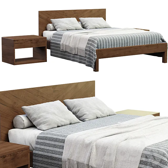 Bed Wood West Elm 3D Model Bed Wood West Elm 3D Model