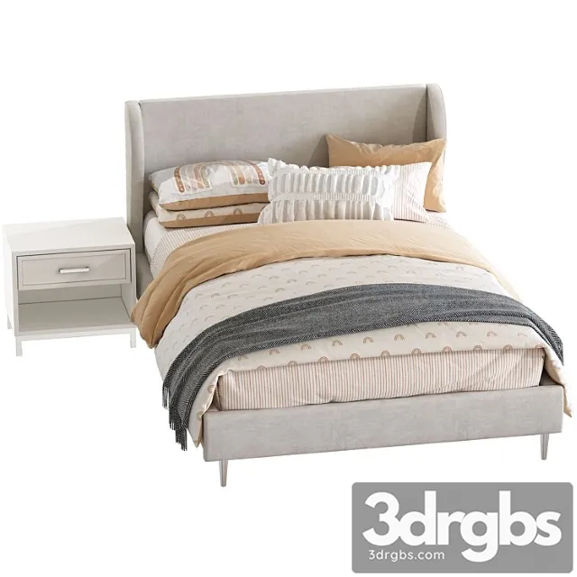 Bed wren wingback upholstered bed