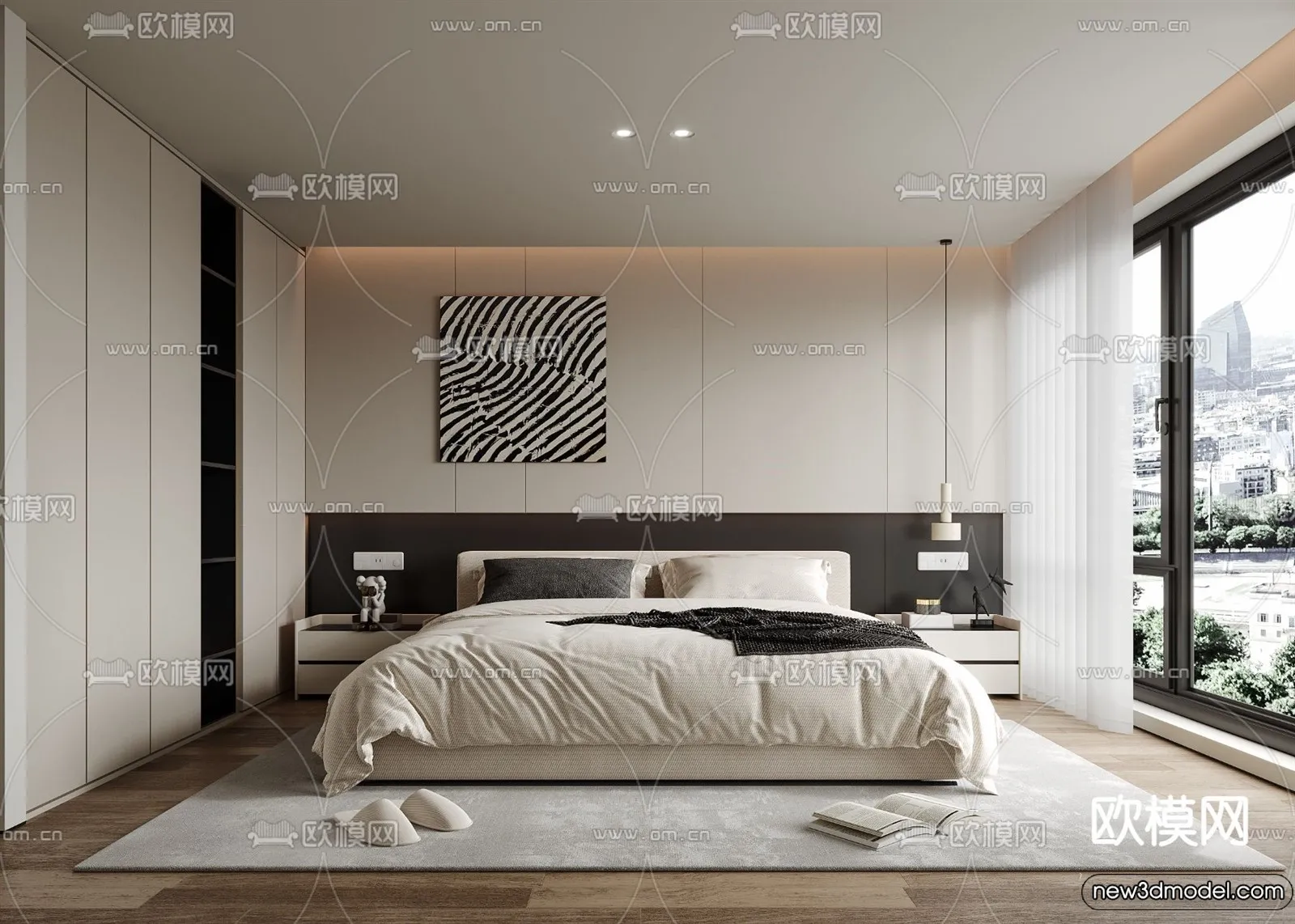 Bedroom – 3D Interior Scenes – Modern Style – 3D Models – 053 Bedroom – 3D Interior Scenes – Modern Style – 3D Models – 053