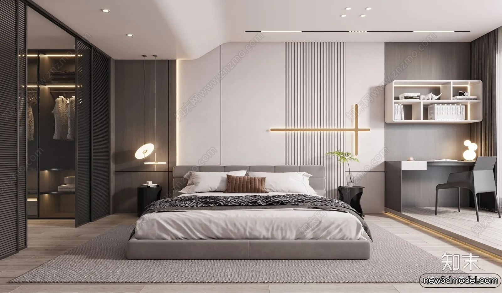 Bedroom – 3D Interior Scenes – Modern Style – 3D Models – 054 Bedroom – 3D Interior Scenes – Modern Style – 3D Models – 054