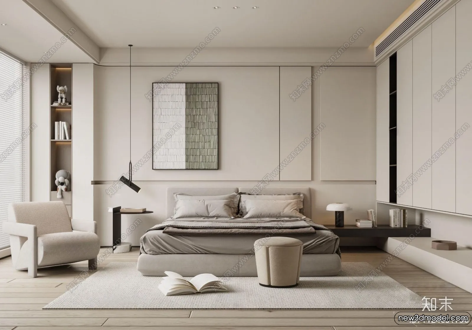 Bedroom – 3D Interior Scenes – Modern Style – 3D Models – 056 Bedroom – 3D Interior Scenes – Modern Style – 3D Models – 056