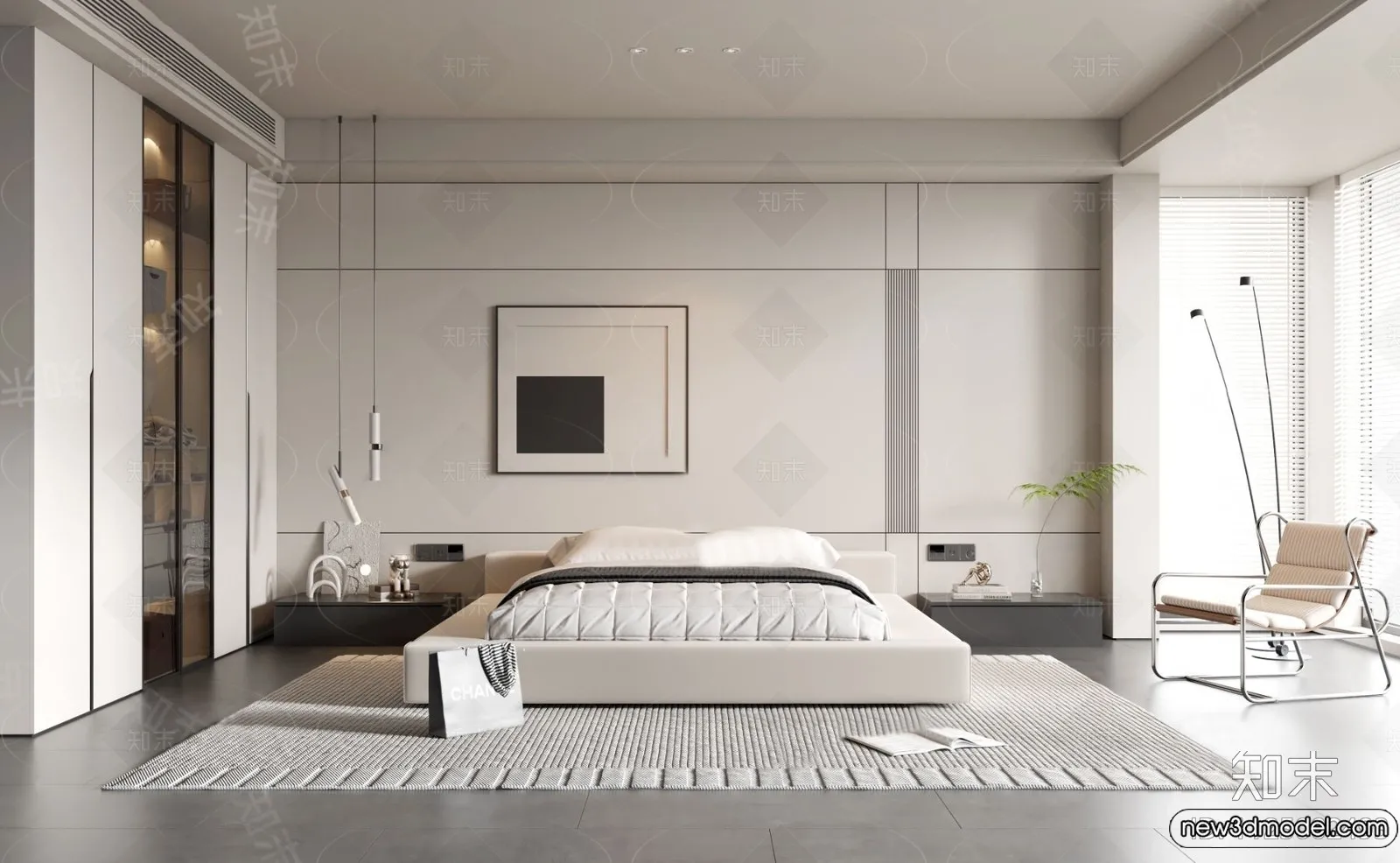 Bedroom – 3D Interior Scenes – Modern Style – 3D Models – 058 Bedroom – 3D Interior Scenes – Modern Style – 3D Models – 058
