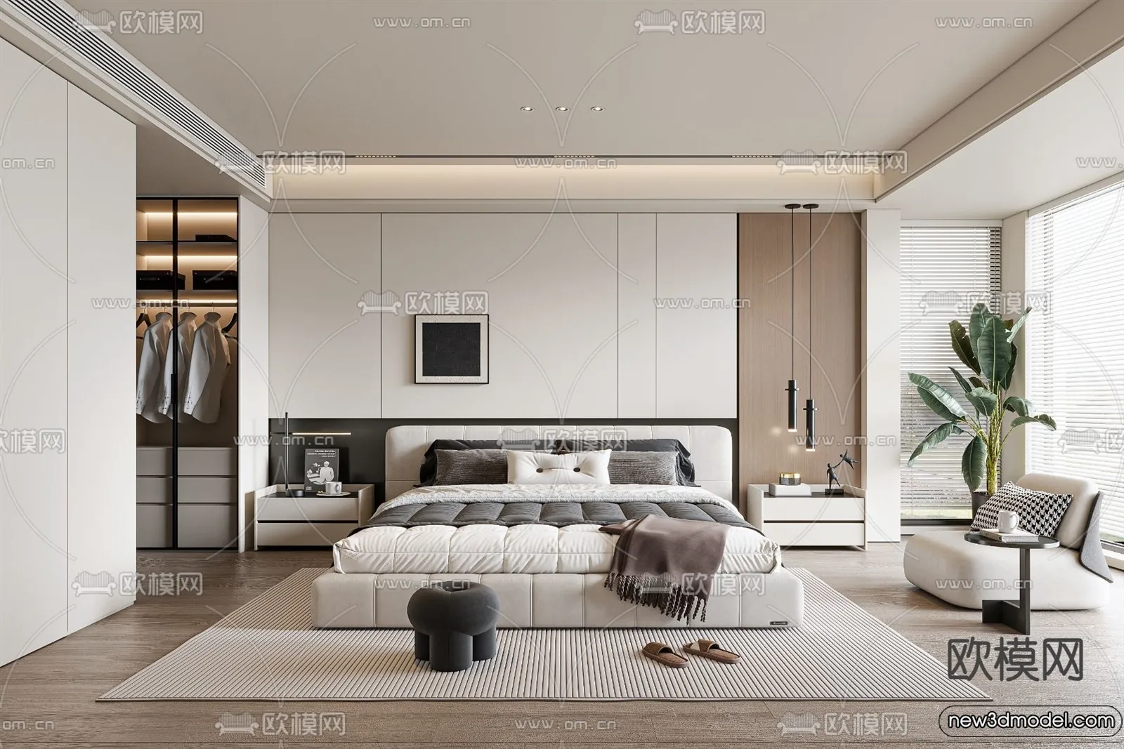 Bedroom – 3D Interior Scenes – Modern Style – 3D Models – 061 Bedroom – 3D Interior Scenes – Modern Style – 3D Models – 061