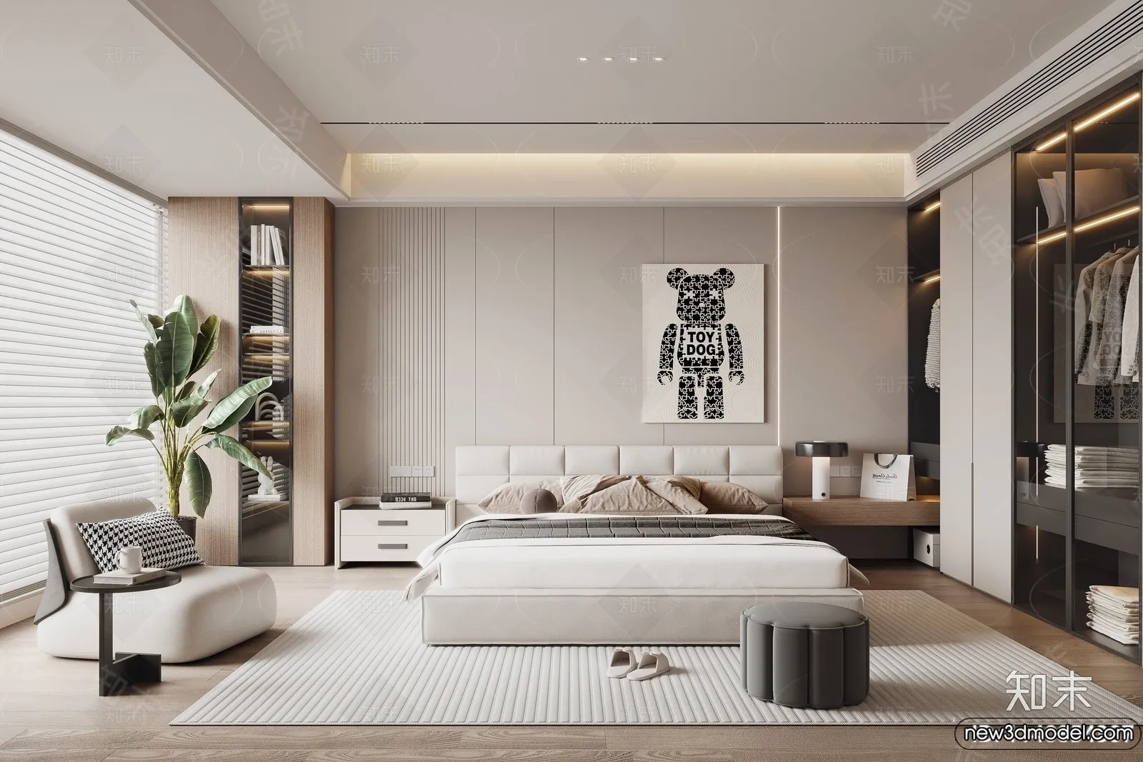 Bedroom – 3D Interior Scenes – Modern Style – 3D Models – 065 Bedroom – 3D Interior Scenes – Modern Style – 3D Models – 065