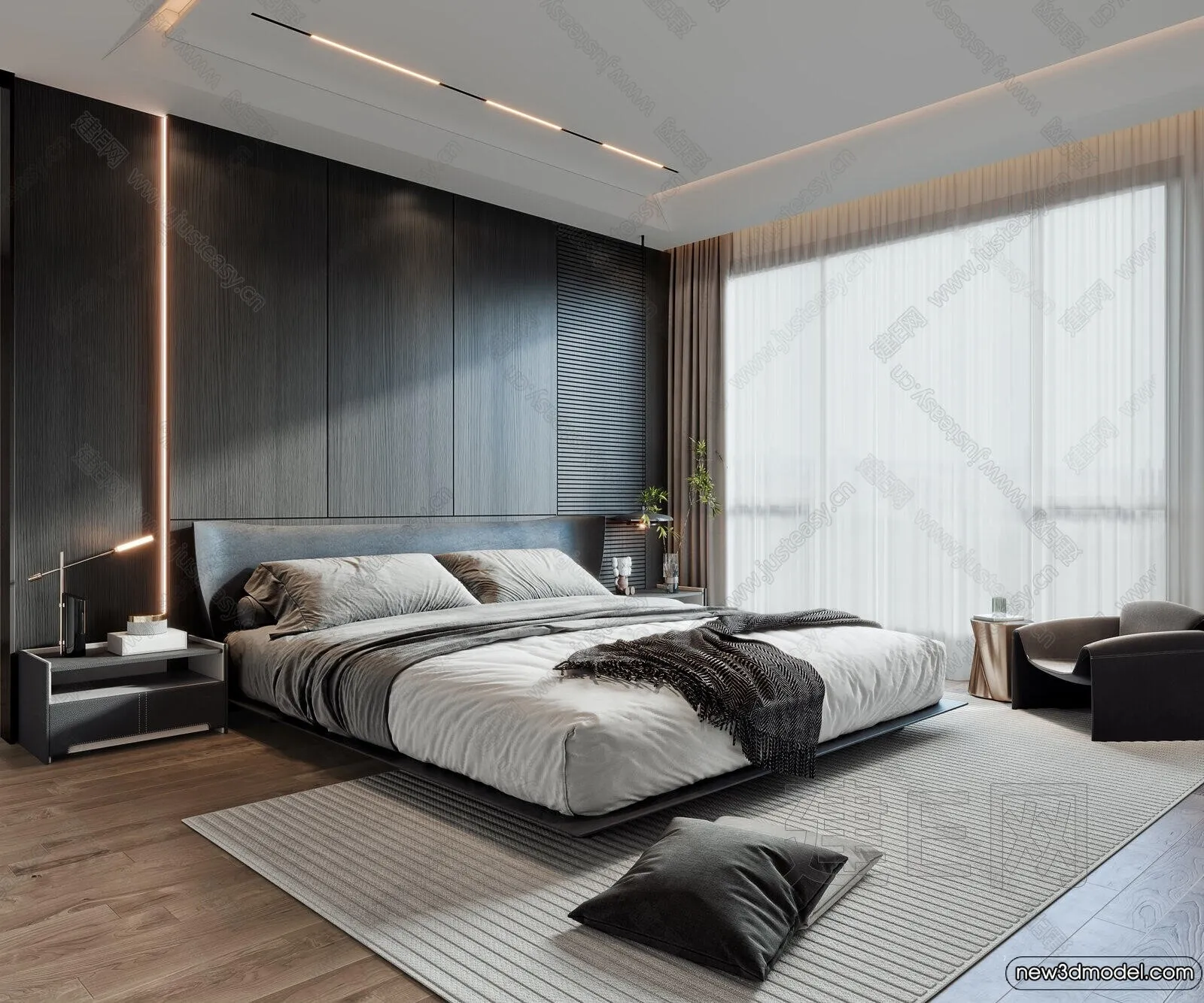 Bedroom – 3D Interior Scenes – Modern Style – 3D Models – 066 Bedroom – 3D Interior Scenes – Modern Style – 3D Models – 066