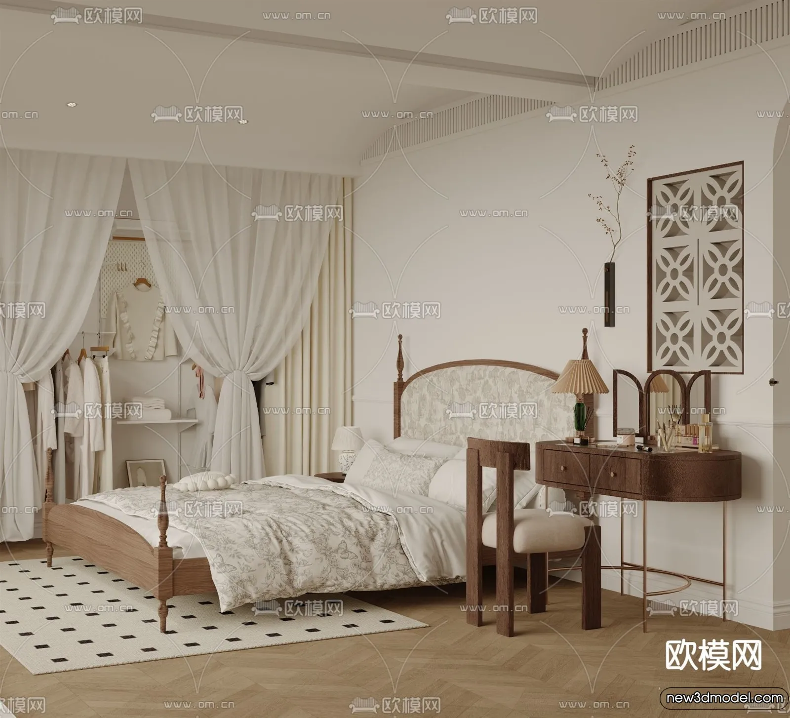 Bedroom – 3D Interior Scenes – Modern Style – 3D Models – 068 Bedroom – 3D Interior Scenes – Modern Style – 3D Models – 068