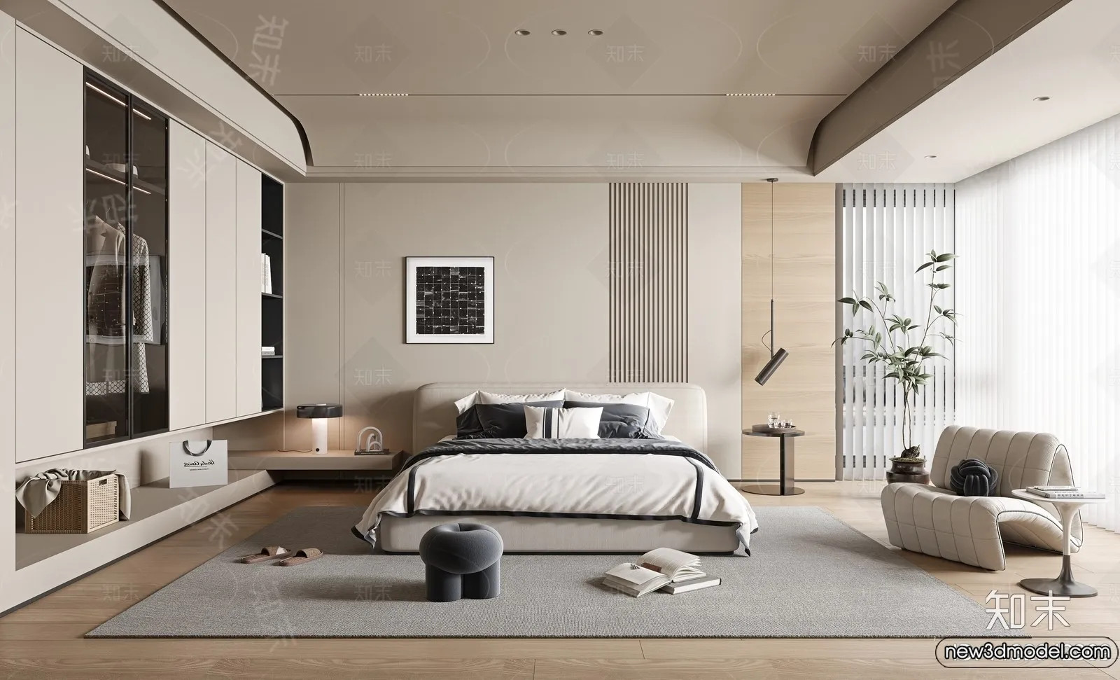 Bedroom – 3D Interior Scenes – Modern Style – 3D Models – 071 Bedroom – 3D Interior Scenes – Modern Style – 3D Models – 071