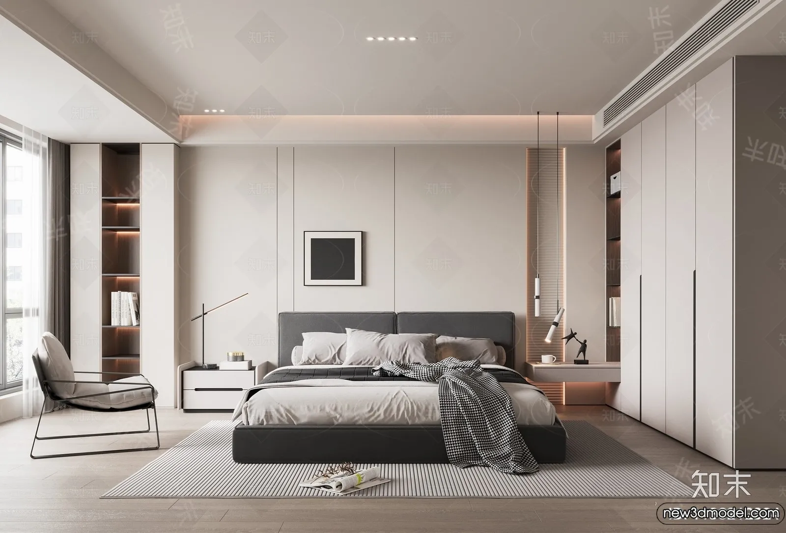 Bedroom – 3D Interior Scenes – Modern Style – 3D Models – 072 Bedroom – 3D Interior Scenes – Modern Style – 3D Models – 072